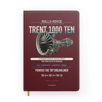 Thumbnail for TRENT 1000 TEN design on dark red notebook