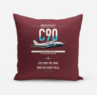 Thumbnail for Beechcraft King Air C90 design on dark red pillow