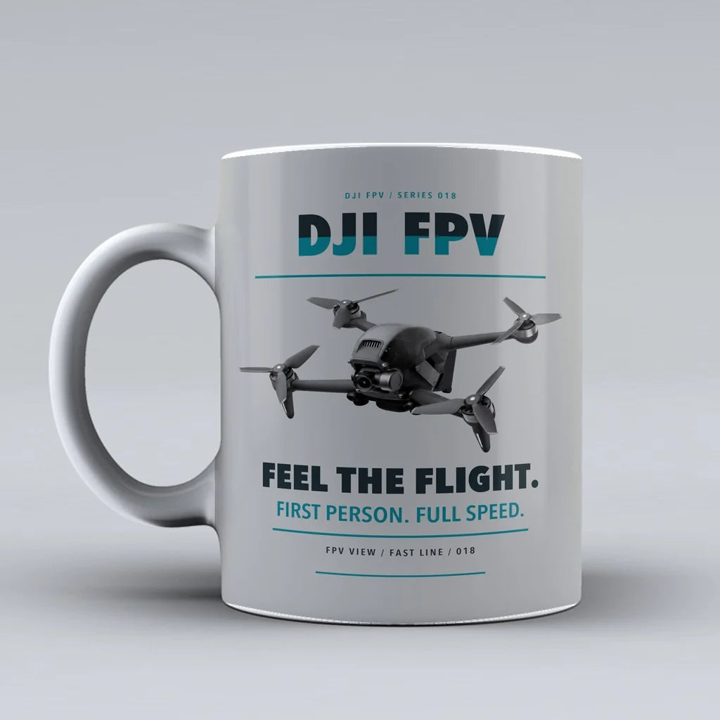FPV Mug design on light gray dji