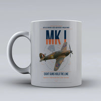 Thumbnail for Hawker Hurricane Mk I design on light gray ceramic mug, double-side print
