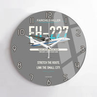 Thumbnail for Fairchild Hiller FH-227B design on gray no frame wall clock