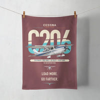 Thumbnail for Cessna 206 Stationair design on dark red towel
