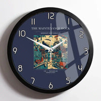 Thumbnail for VINTAGE G4094 - The Maintenance Dock - Designed Wall Clocks design on navyblue framed