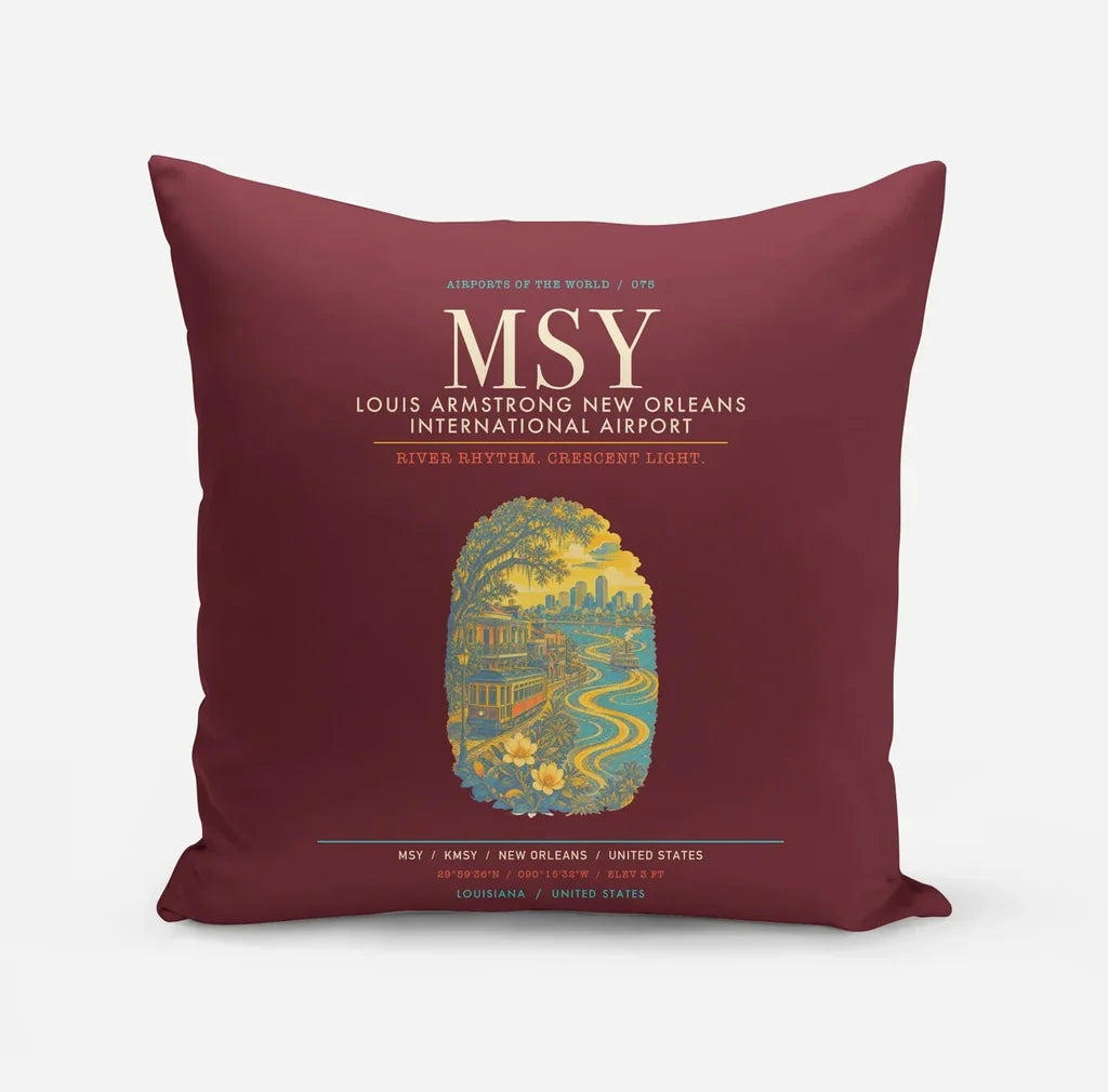 Louis Armstrong New Orleans International Airport MSY - Dark Red