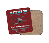 Thumbnail for DJI Matrice 30 design on dark red 1 piece coaster