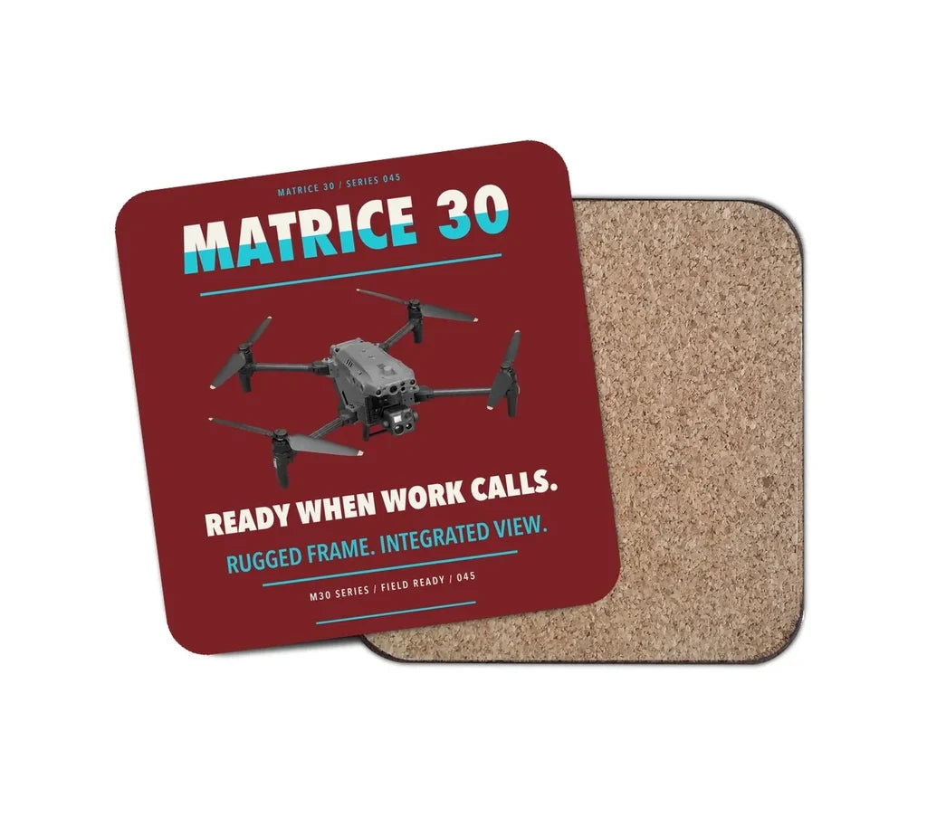 DJI Matrice 30 design on dark red 1 piece coaster