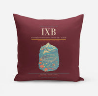 Thumbnail for Bagdogra International Airport (IXB) design on dark red pillow