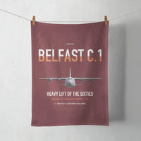 Thumbnail for Short Belfast C.1 design on dark red towel