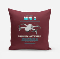 Thumbnail for DJI Mini 2 design on dark red pillow