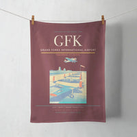 Thumbnail for Grand Forks International Airport (GFK) design on dark red towel