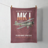 Thumbnail for Fairey Swordfish Mk I design on dark red towel