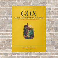 Thumbnail for Manohar International Airport Mopa GOX vertical canvas print - no frame - yellow background