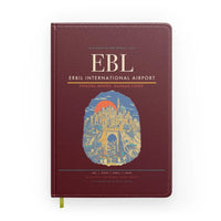 Thumbnail for Erbil International Airport (EBL) design on dark red notebook