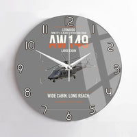 Thumbnail for Leonardo AW149 design on gray no frame wall clock