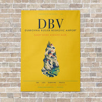 Thumbnail for Dubrovnik Ruđer Bošković Airport DBV vertical canvas print - no frame - yellow background