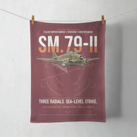 Thumbnail for Savoia-Marchetti SM.79-II Sparviero design on dark red towel