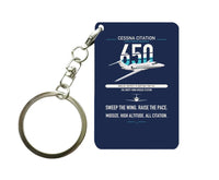 Thumbnail for Cessna Citation 650 - Citation III design on navy blue designed key chain, double-side print