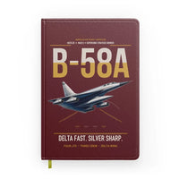 Thumbnail for B-58A Hustler design on dark red notebook