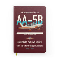 Thumbnail for Grumman American AA-5B Tiger design on dark red notebook
