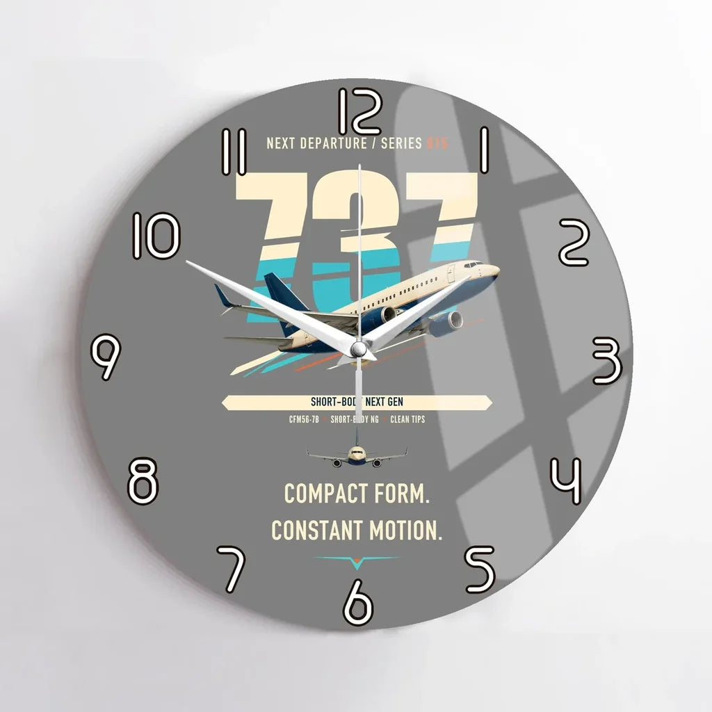 Boeing 737-700 NG design on gray no frame wall clock