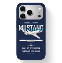 Thumbnail for Cessna Citation Mustang design on navy blue magsafe iphone case, for iPhone 17 Pro
