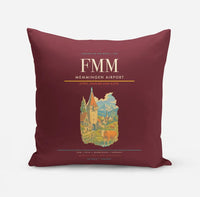 Thumbnail for Memmingen Airport (FMM) design on dark red pillow
