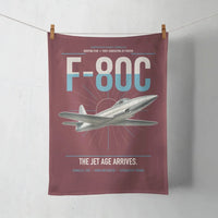 Thumbnail for F-80C Shooting Star design on dark red towel