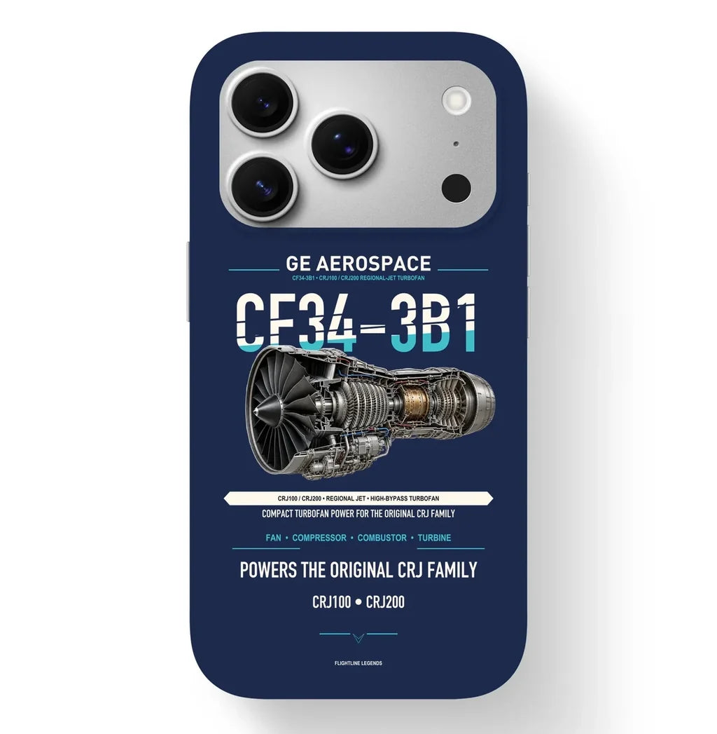 CF34-3B1 Case design on navy blue iphone case