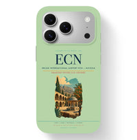Thumbnail for Nicosia Airport (ECN) design on light green iPhone 17 Pro MagSafe case