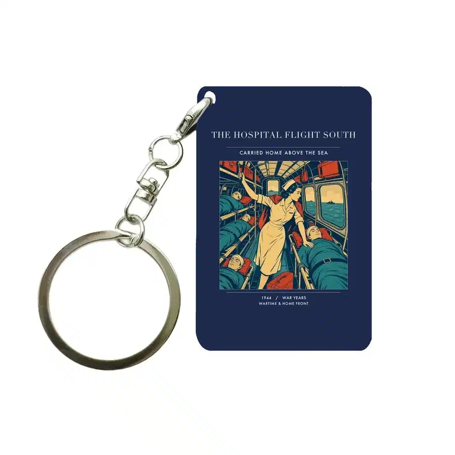 VINTAGE G4515 - The Hospital Flight South - Designed Key Chain design on navyblue