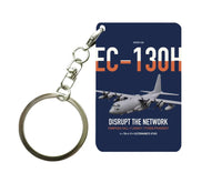 Thumbnail for EC-130H Compass Call design on navy blue designed key chain, double-side print