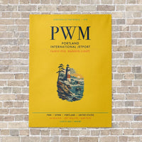 Thumbnail for Portland International Jetport PWM vertical canvas print - no frame - yellow background