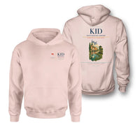 Thumbnail for Kristianstad Airport (KID) design on pink double-side hoodie