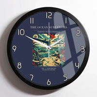 Thumbnail for VINTAGE G4064 - The Ocean Surveyors - Designed Wall Clocks design on navyblue framed