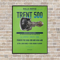 Thumbnail for TRENT 500 vertical canvas print - framed - light green background