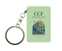 Thumbnail for Carcassonne Airport (CCF) design on light green key chain