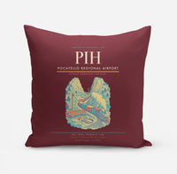 Thumbnail for Pocatello Regional Airport (PIH) design on dark red pillow