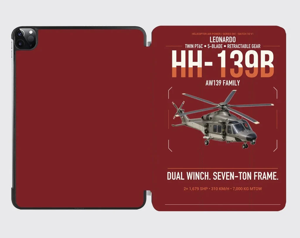 Leonardo HH-139B design on dark red ipad tablet case