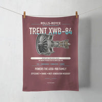 Thumbnail for TRENT XWB-84 design on dark red towel