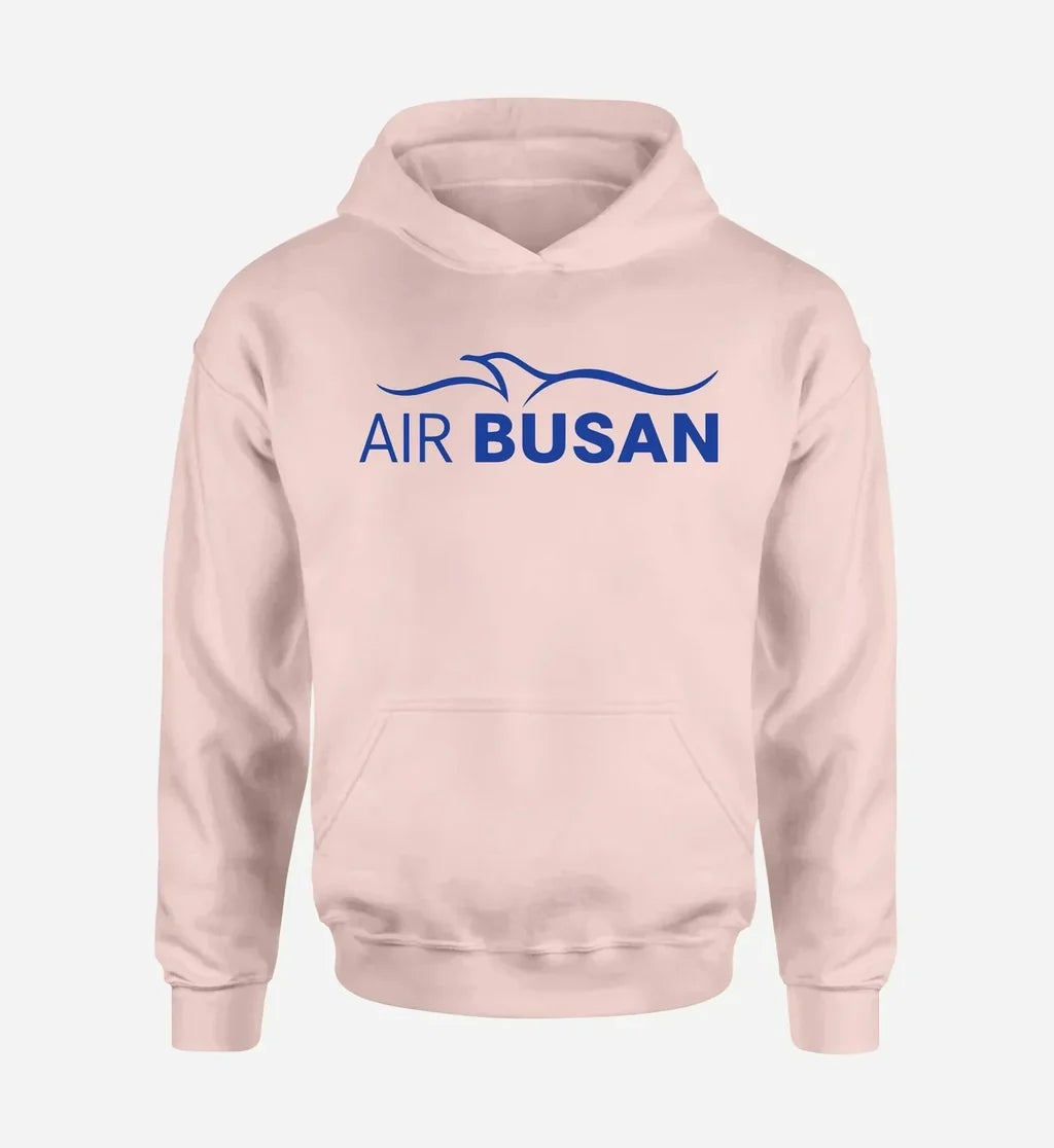 Air Busan logo printed on pink hoodie