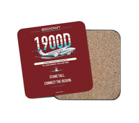 Thumbnail for Beechcraft 1900D design on dark red 1 piece coaster
