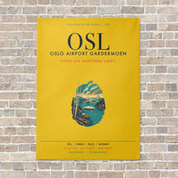 Thumbnail for Oslo Airport Gardermoen OSL vertical canvas print - no frame - yellow background