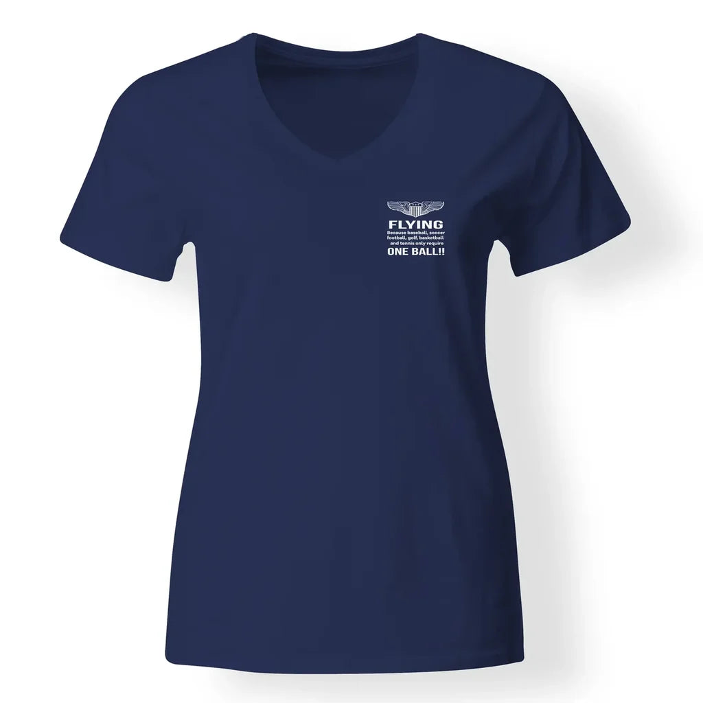Flying One Ball Designed V-Neck T-Shirts - view 12