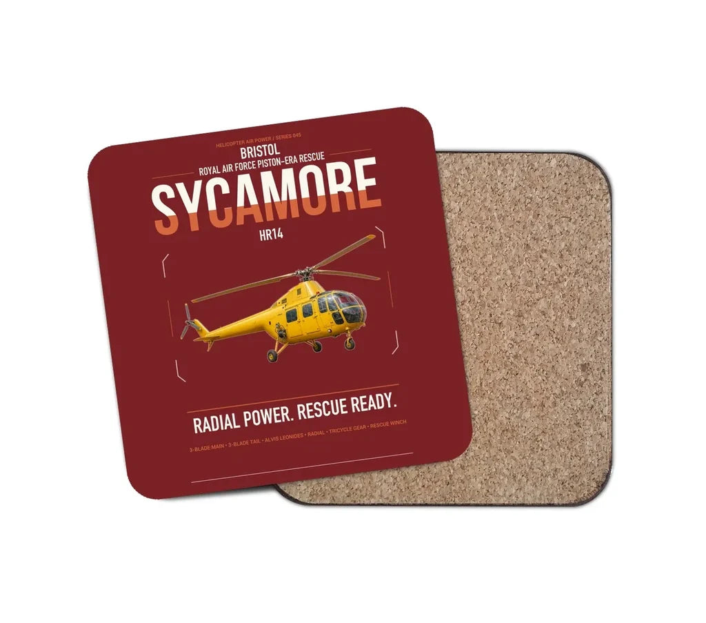 Bristol Sycamore HR14 design on dark red 1 piece coaster