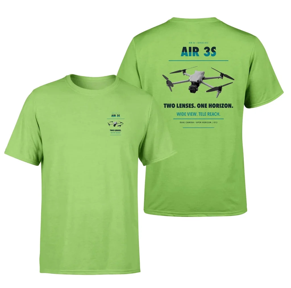 DJI Air 3S design on light green t shirt