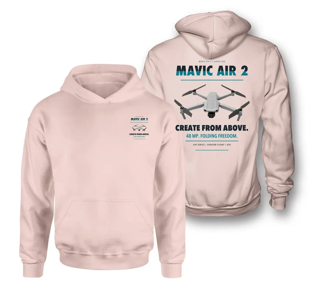 DJI Mavic Air 2 design on pink hoodie