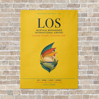 Thumbnail for Murtala Muhammed International Airport LOS vertical canvas print - no frame - yellow background