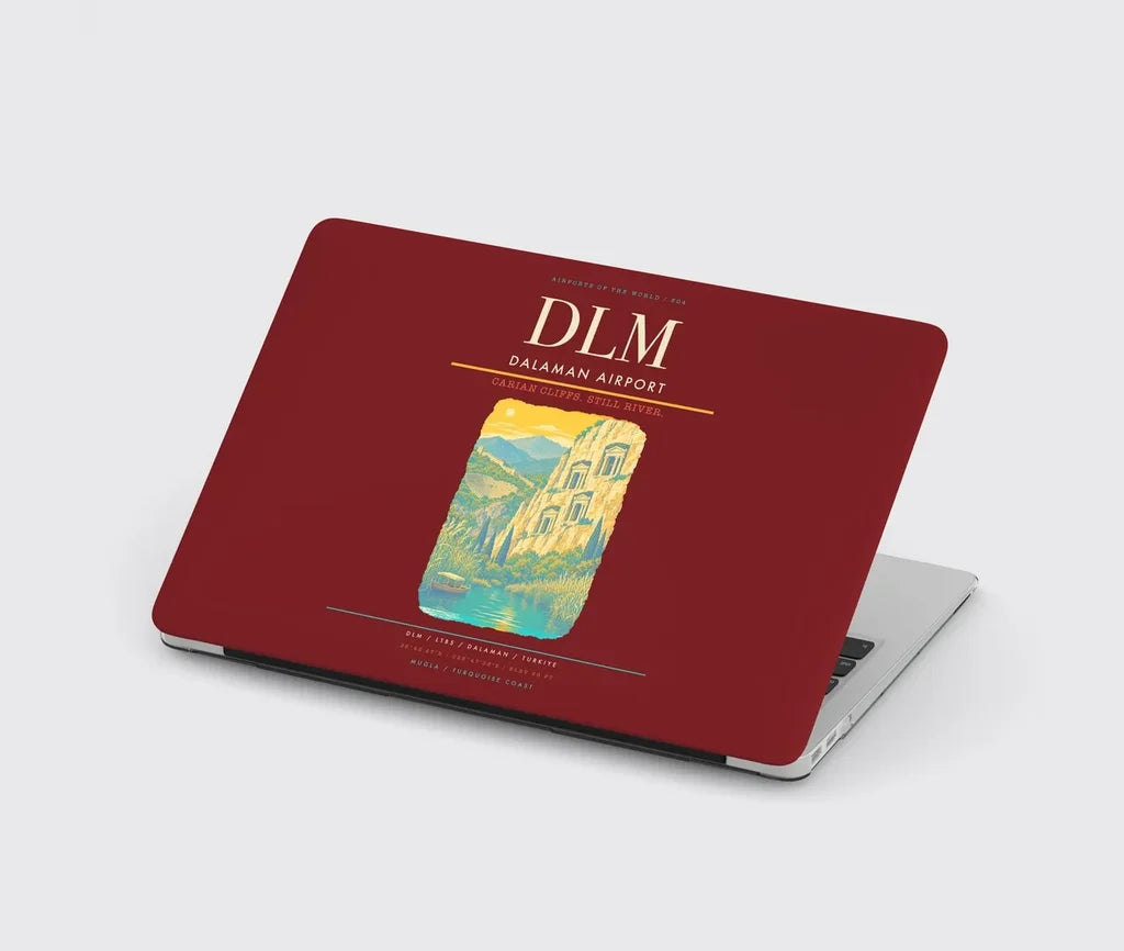 Dalaman Airport (DLM) design on dark red MacBook case