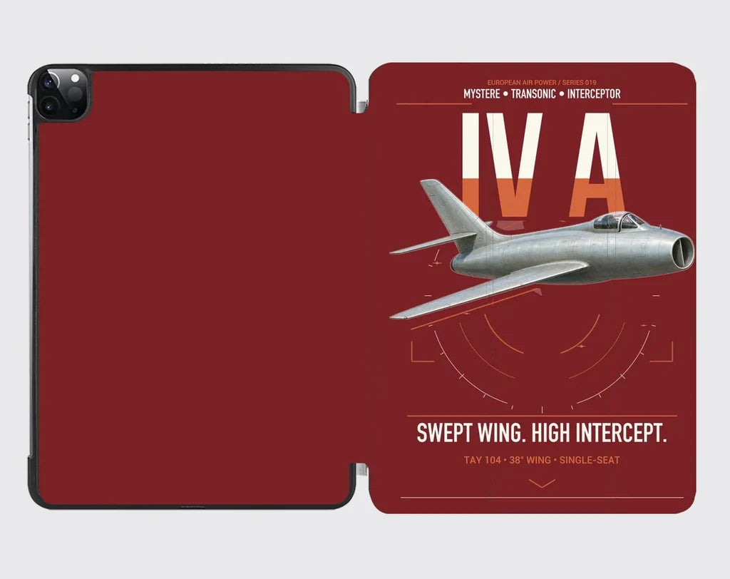 Dassault Mystère IV A design on dark red ipad tablet case