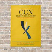 Thumbnail for Cologne Bonn Airport CGN vertical canvas print - no frame - yellow background